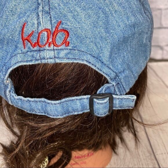 Bud racing denim baseball hat w/adjustable strap blue one size - Picture 3 of 5